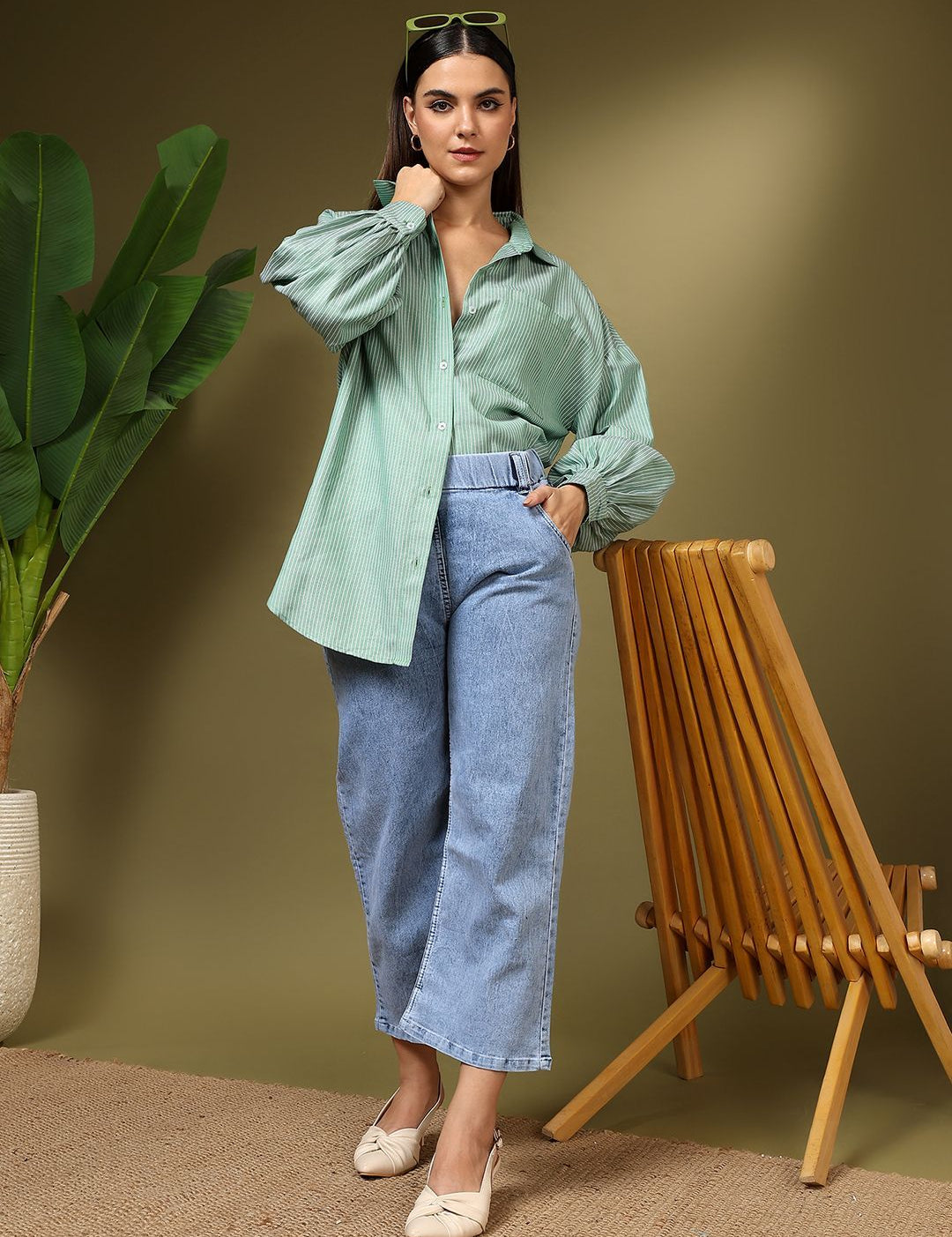 Kotty Women Opaque Printed Casual Oversized Shirt