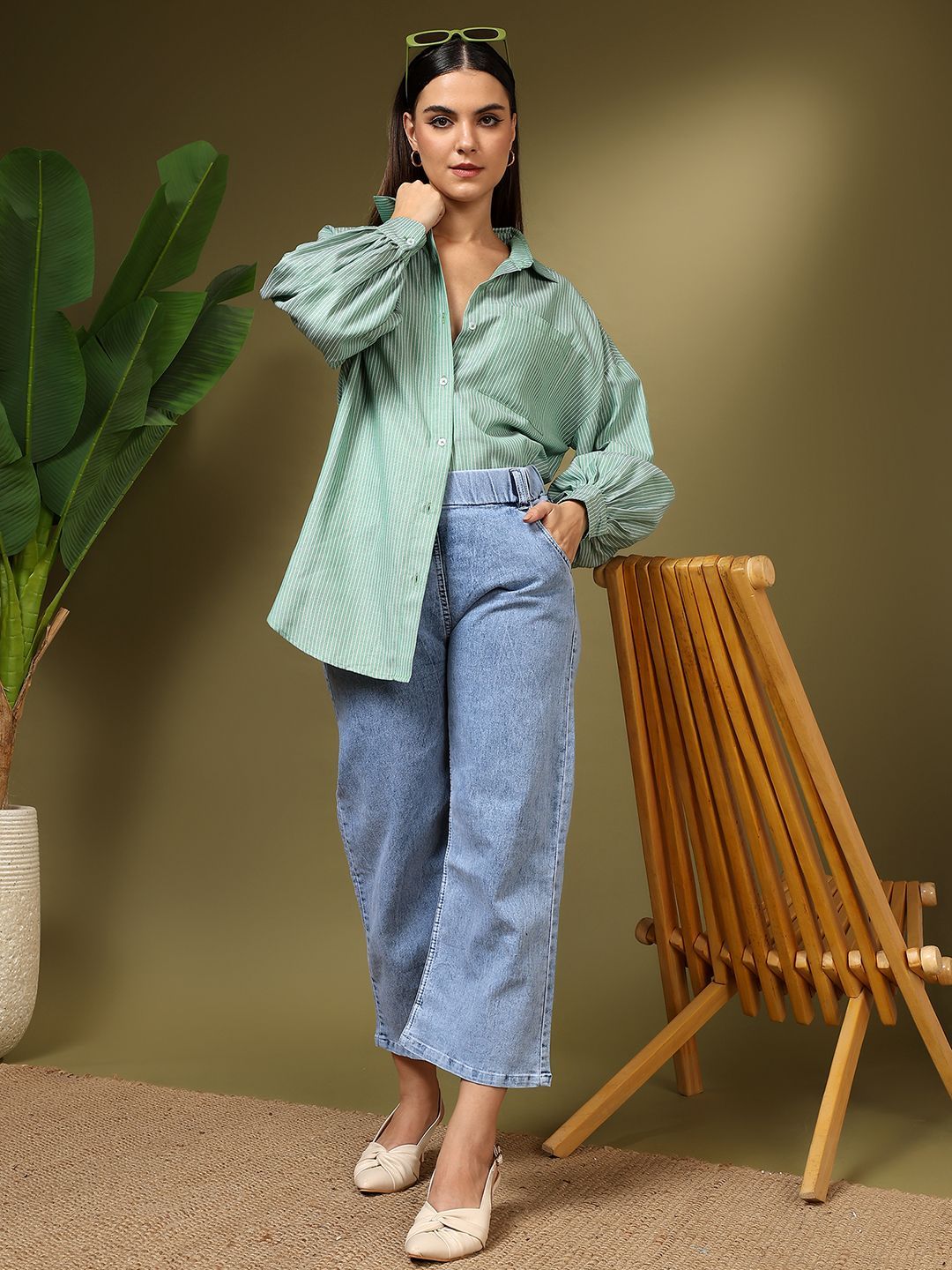 Kotty Women Opaque Printed Casual Oversized Shirt