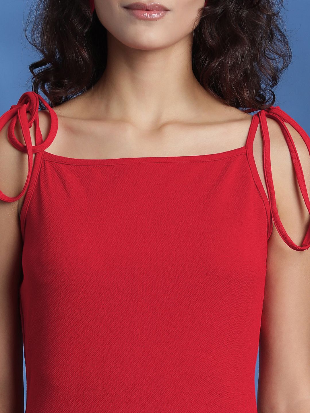 Kotty Solid Maxi Dress With Side Slit Details