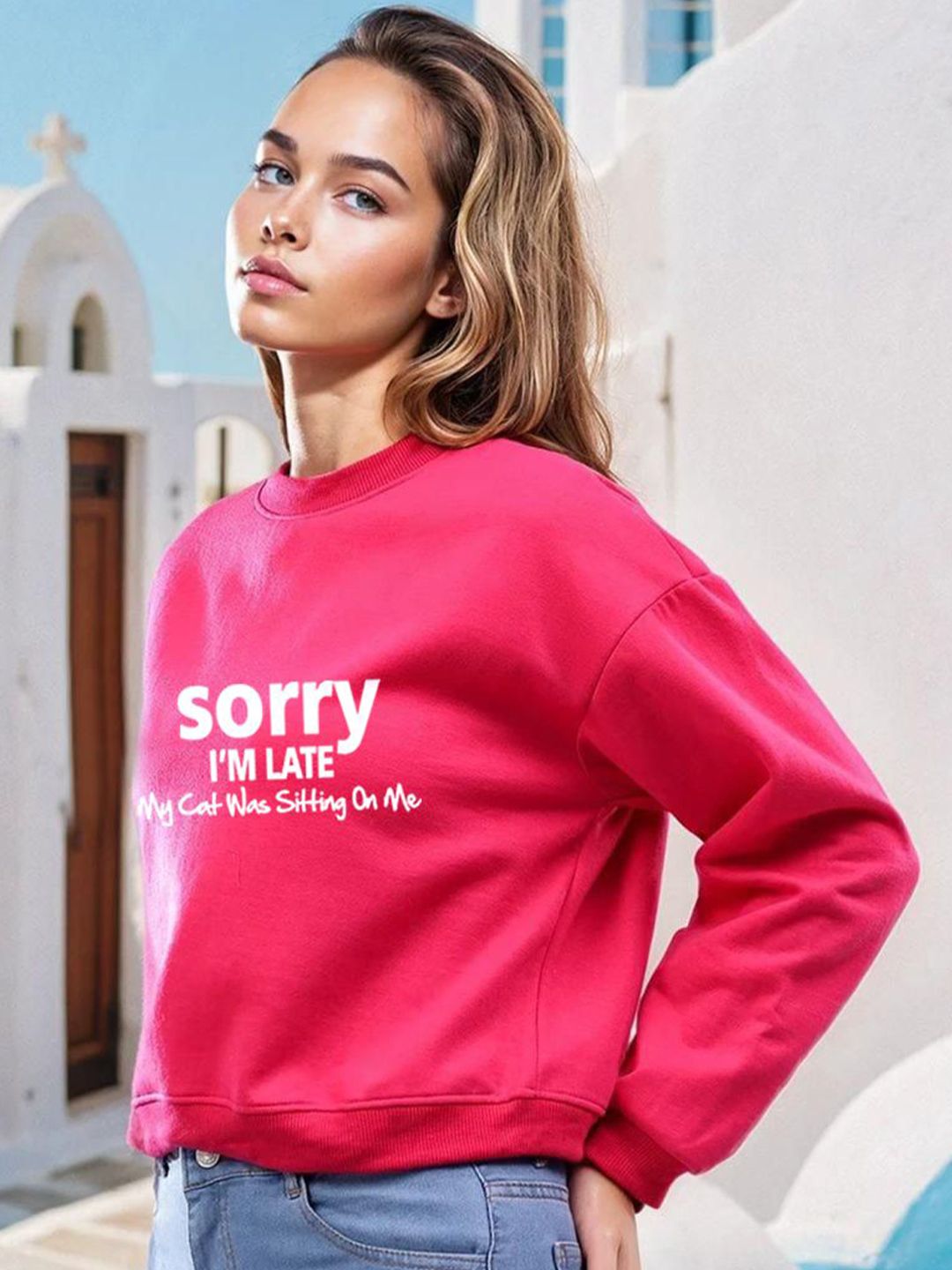 Kotty Women Typography Printed Full Sleeve Sweatshirt