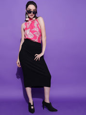 Kotty Women Tropical Printed Halter Neck  Top