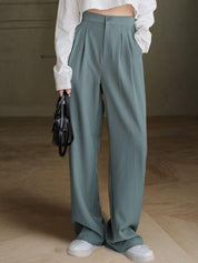 Kotty Women Relaxed Straight Leg Straight Fit High-Rise Easy Wash Trousers