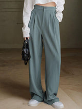 Kotty Women Relaxed Straight Leg Straight Fit High-Rise Easy Wash Trousers