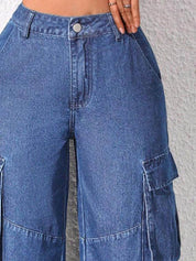 Kotty Women Jean Wide Leg High-Rise Light Fade Stretchable Jeans