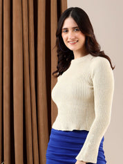 Kotty Women Ribbed Crop Pullover