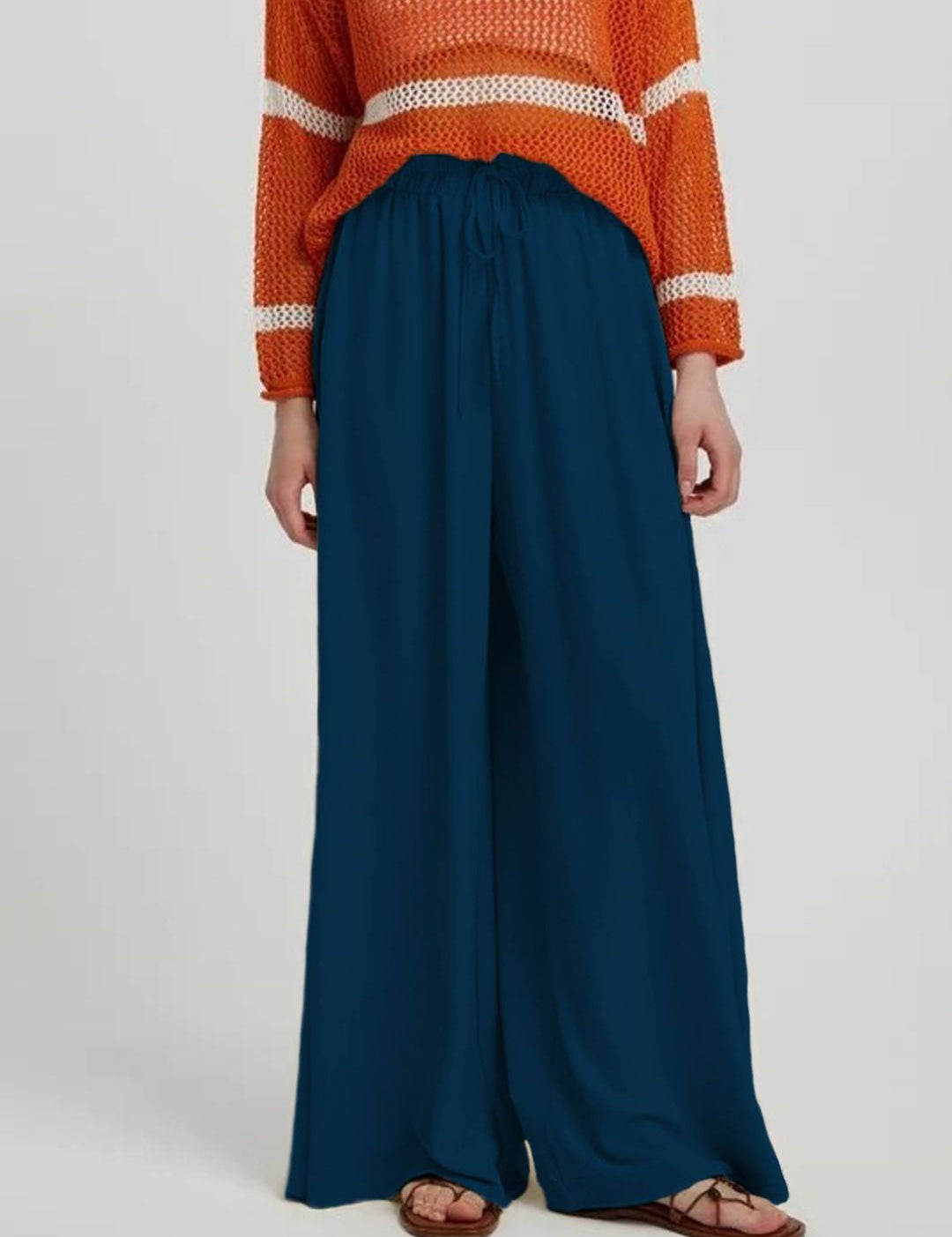 Kotty Women Relaxed Loose Fit High-Rise Wide Leg Trousers