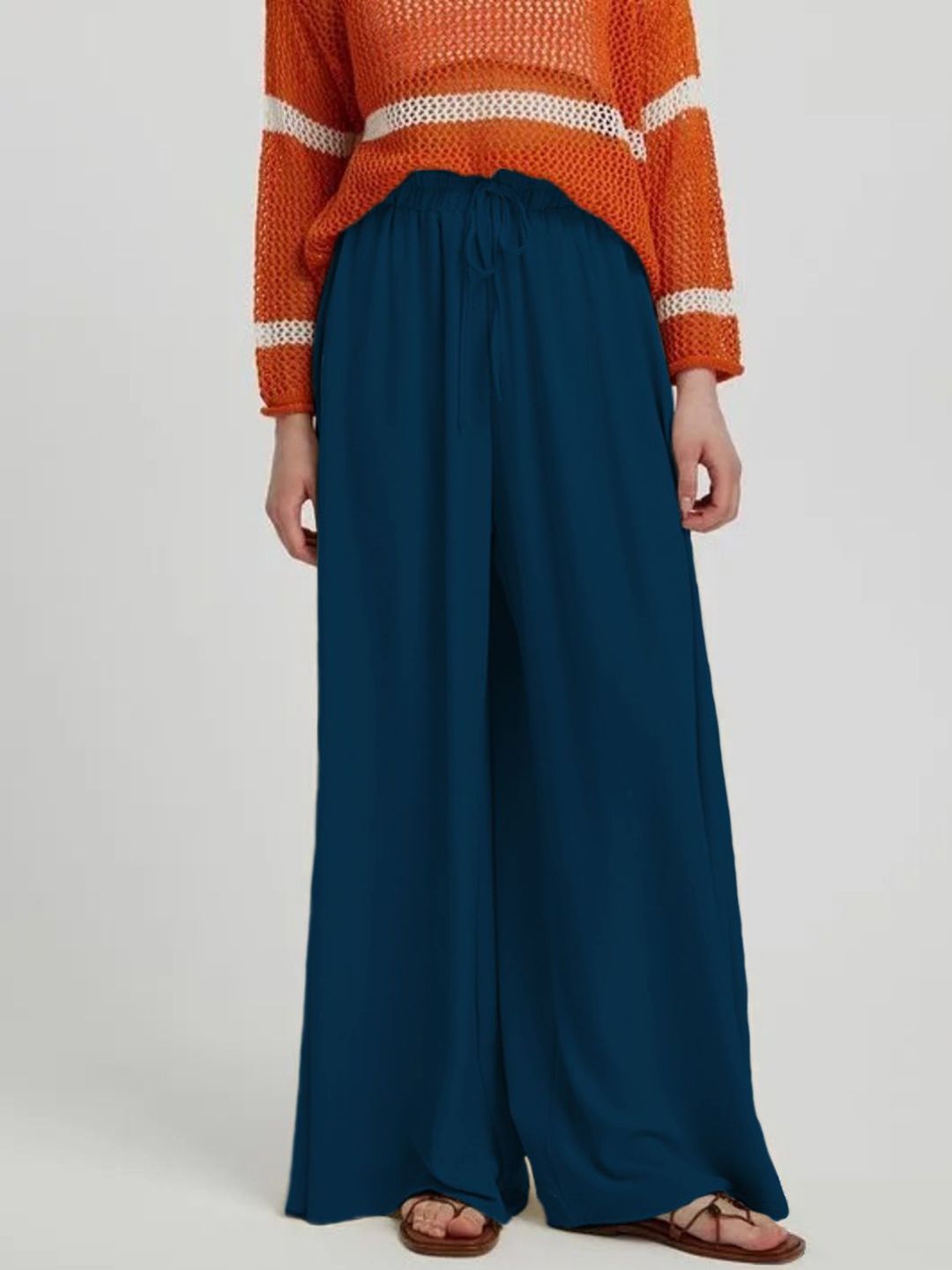 Kotty Women Relaxed Loose Fit High-Rise Wide Leg Trousers