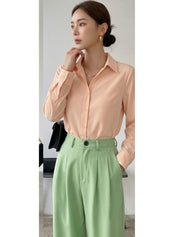 Green Straight Fit High-Rise Trousers for Women | Kotty
