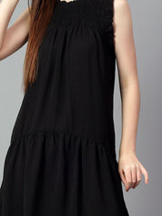 Kotty Solid Fit & Flare Sleeveless Dress