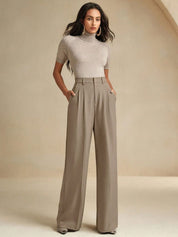Kotty Women Relaxed Fit High-Rise Korean Pants Trousers