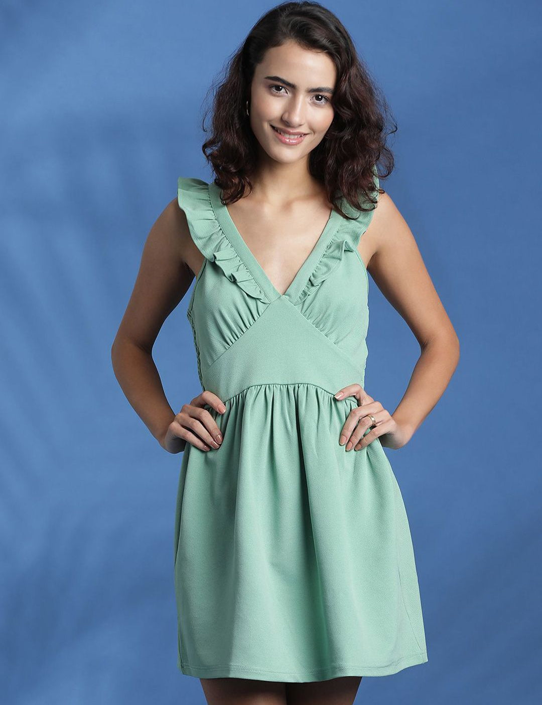 Kotty V-neck Fit & Flare Mini Dress