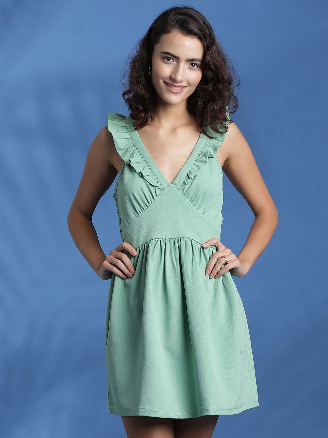 Kotty V-neck Fit & Flare Mini Dress