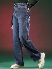 Kotty Women Straight Fit High-Rise Stretchable Cotton Jeans