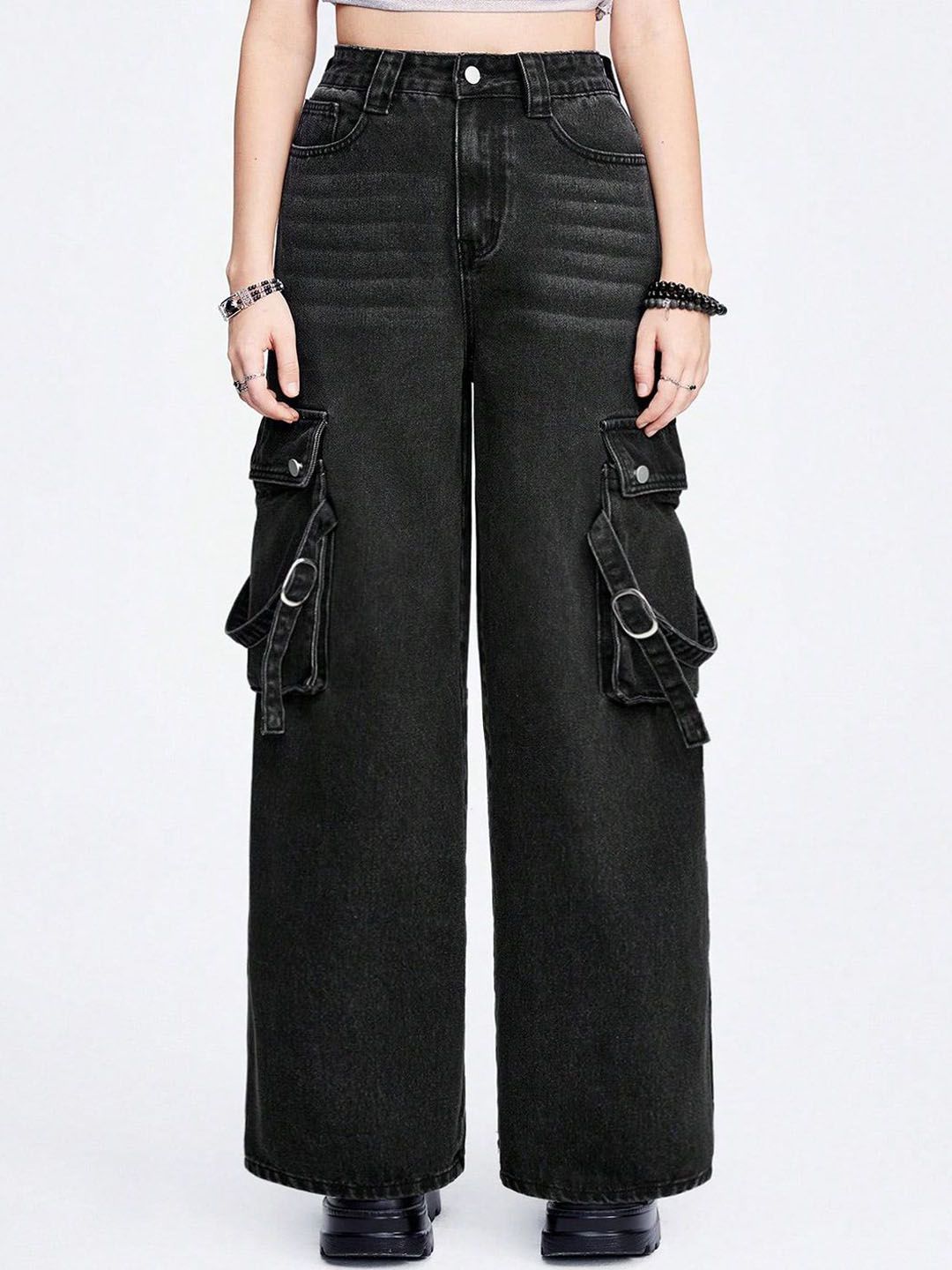 Kotty Women Jean Wide Leg High-Rise Stretchable Jeans