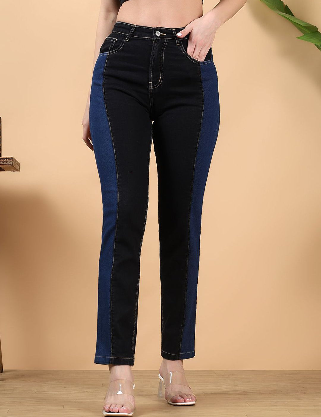 Kotty Women Skinny Fit High-Rise Printed Stretchable Jeans