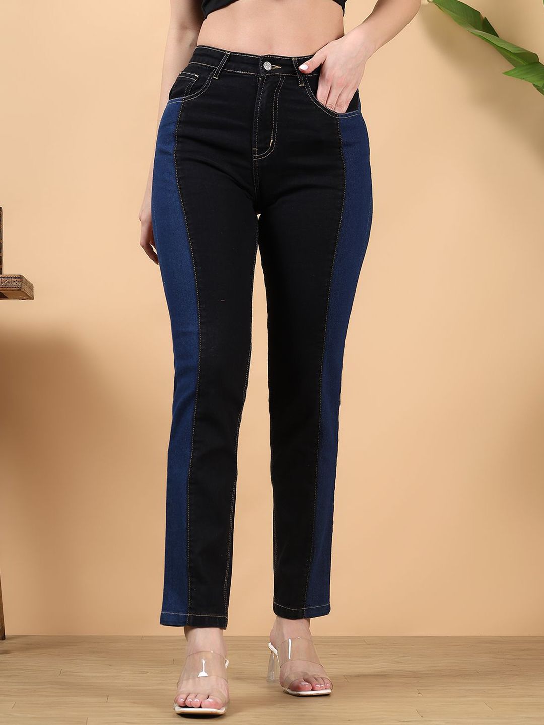 Kotty Women Skinny Fit High-Rise Printed Stretchable Jeans