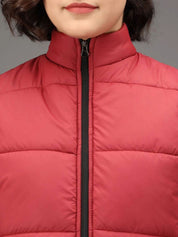 Kotty Women Stand Collar Solid Lightweight Puffer Jacket
