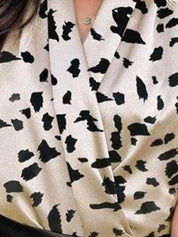 Kotty Women Abstract Printed Satin V-Neck Wrap Sleeveless Satin Casual Top