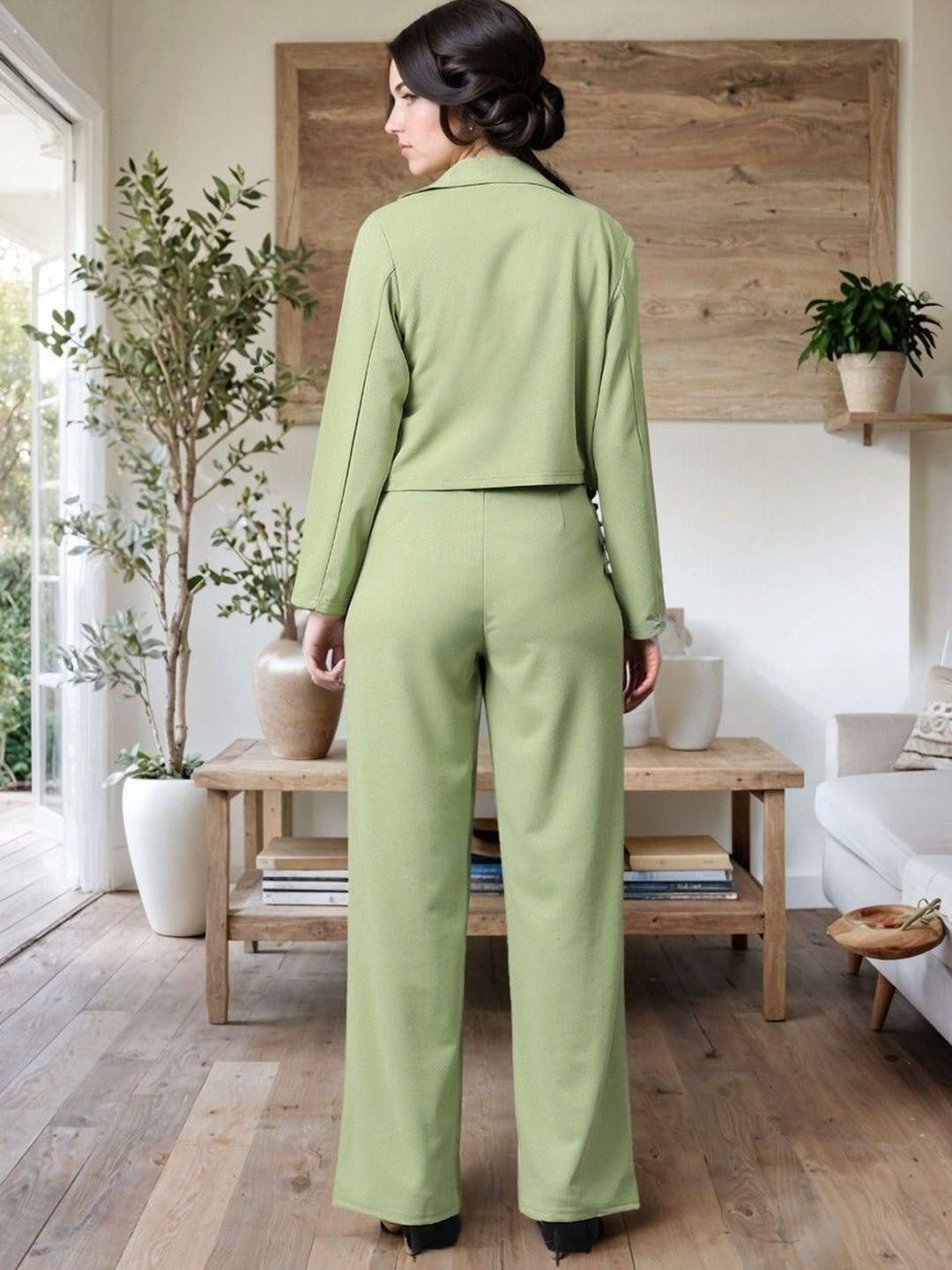 Kotty Lapel Collar Long Sleeves Coat With Trouser 