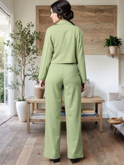 Kotty Lapel Collar Long Sleeves Coat With Trouser 