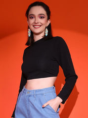 Kotty Women Solid High Neck Top