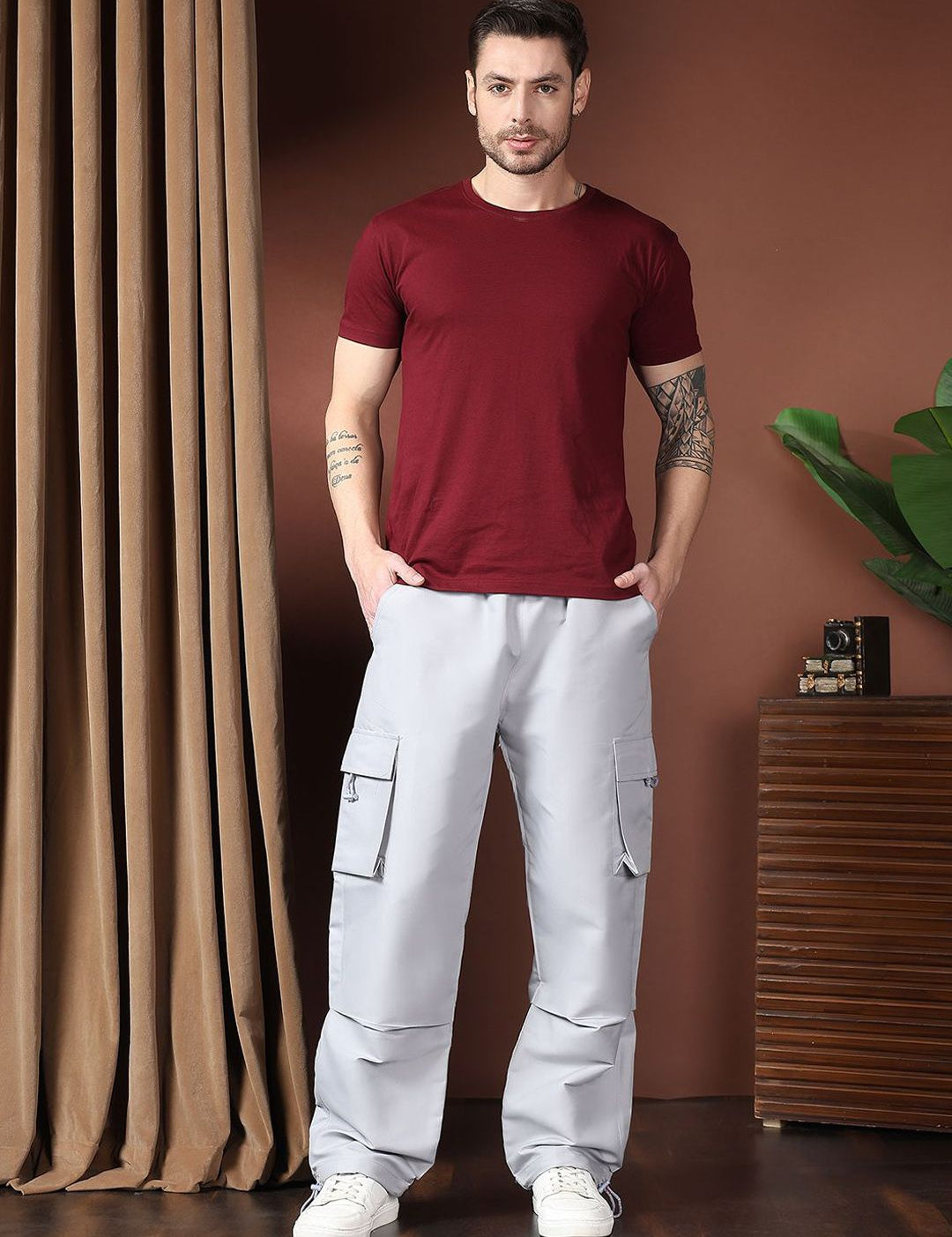 Kotty Men Relaxed Easy Wash Cargos Trousers