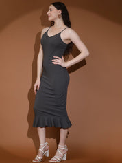 Kotty Women Solid Shoulder Straps Bodycon Dress