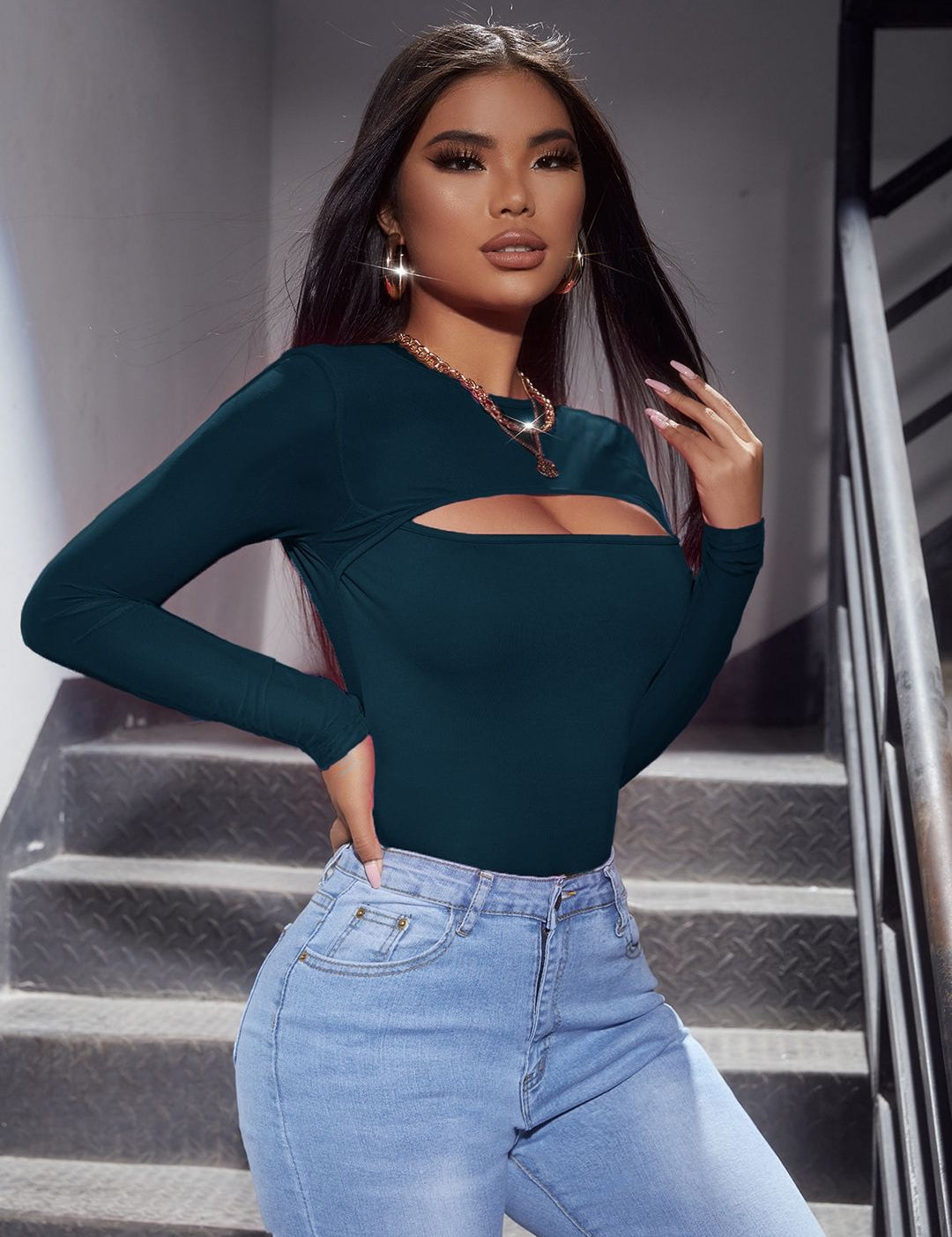 Kotty Women Solid High Neck Top