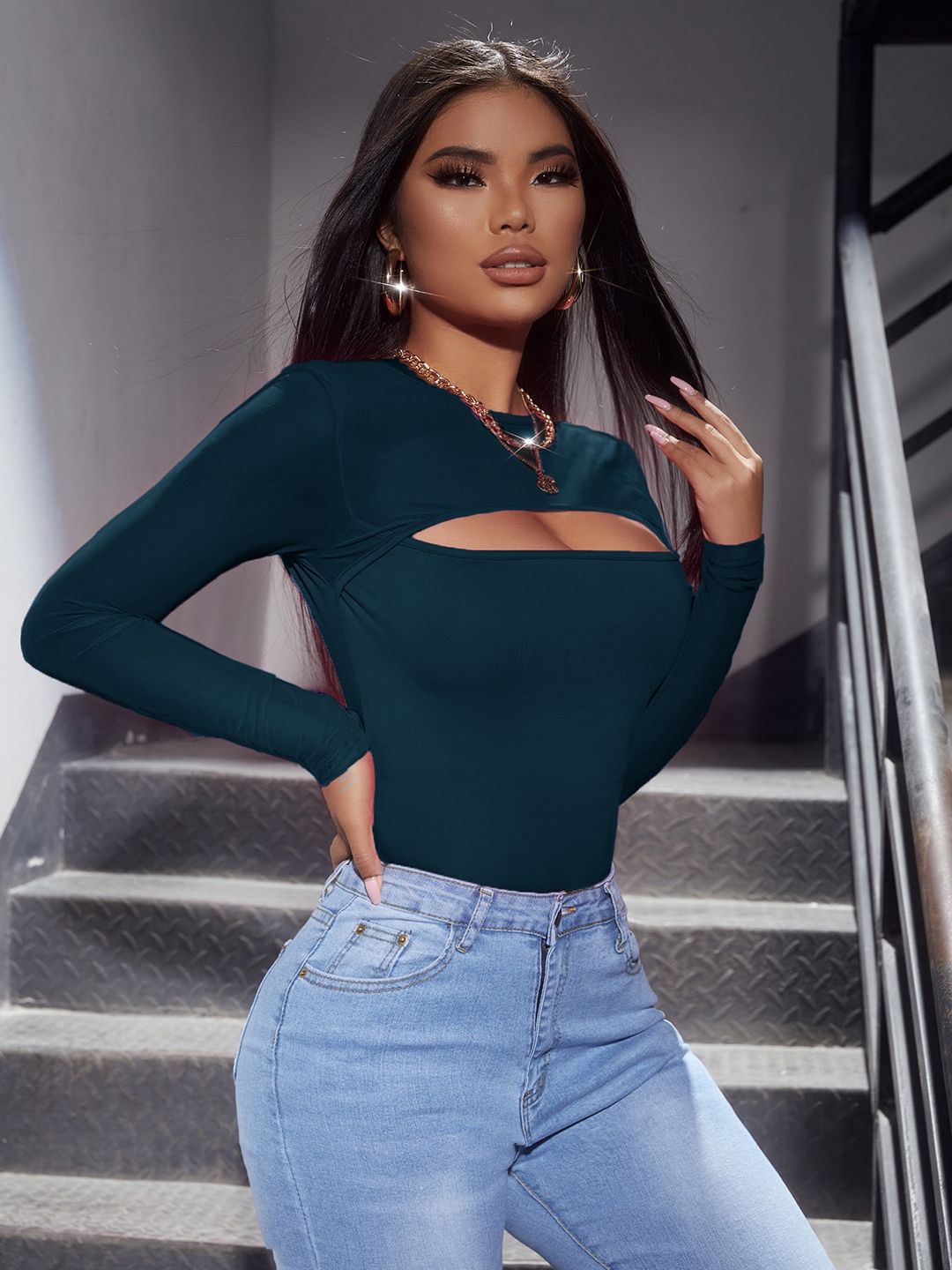 Kotty Women Solid High Neck Top