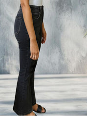 Kotty Women Bootcut High Rise Mildly Distressed Light Fade Stretchable Jeans