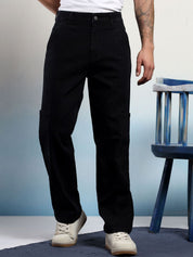 Kotty Men Low-Rise Wrinkle Free Cargos Trousers