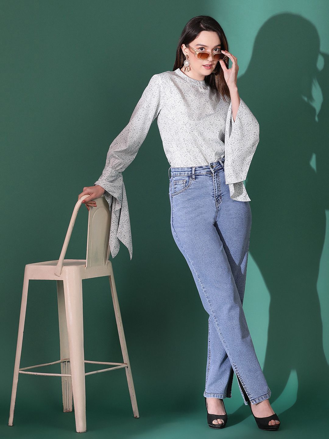 Kotty Women Abstract Printed High Neck  Top