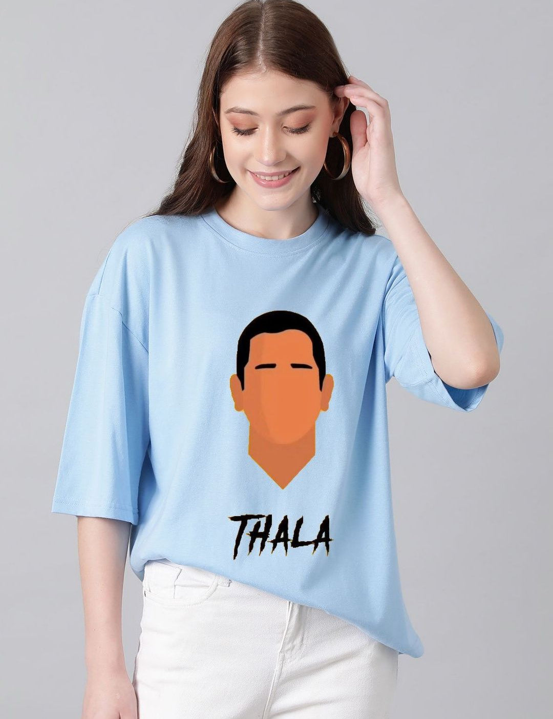 Kotty Women Graphic Printed Round Neck Cotton Oversized T-shirt