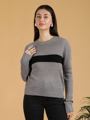 Kotty Women Colourblocked  Cotton Pullover
