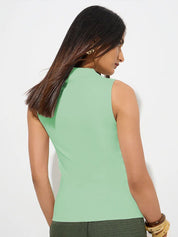 Kotty Women High Neck Sleeveless Fitted Top