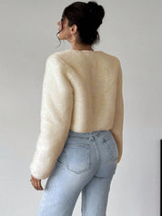 Kotty Women Woollen Crop Open Front Jacket