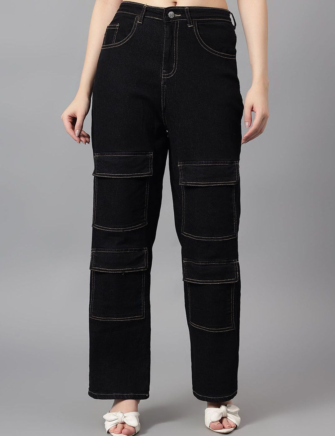 Kotty Women Straight Fit High-Rise Stretchable Jeans