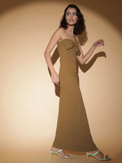 Kotty Women Off-Shoulder Strapless Sleeveless Maxi Bodycon Dress  Maxi Dress