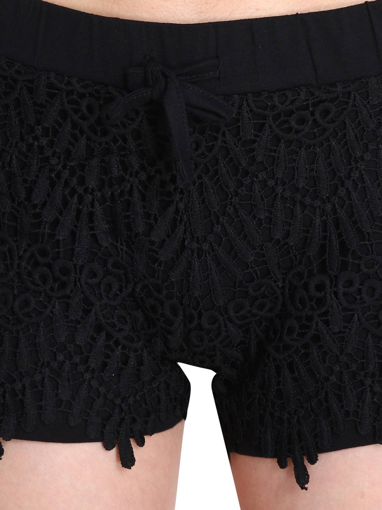 KOTTY  Self Design Women Black Regular Shorts