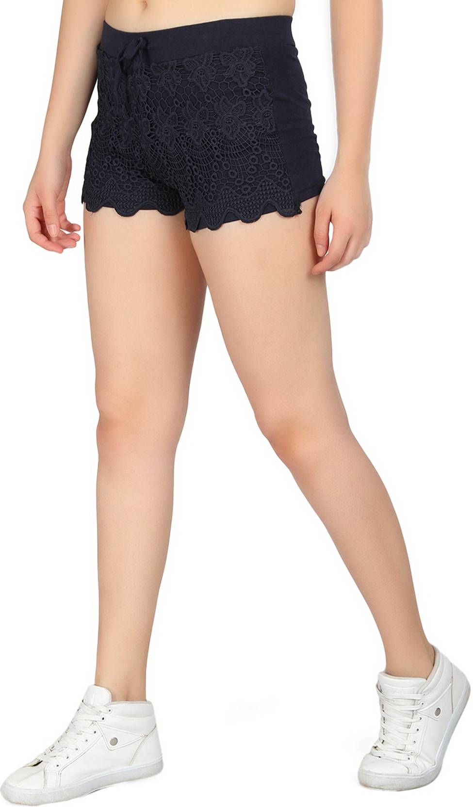 KOTTY  Self Design Women Black Regular Shorts Special price