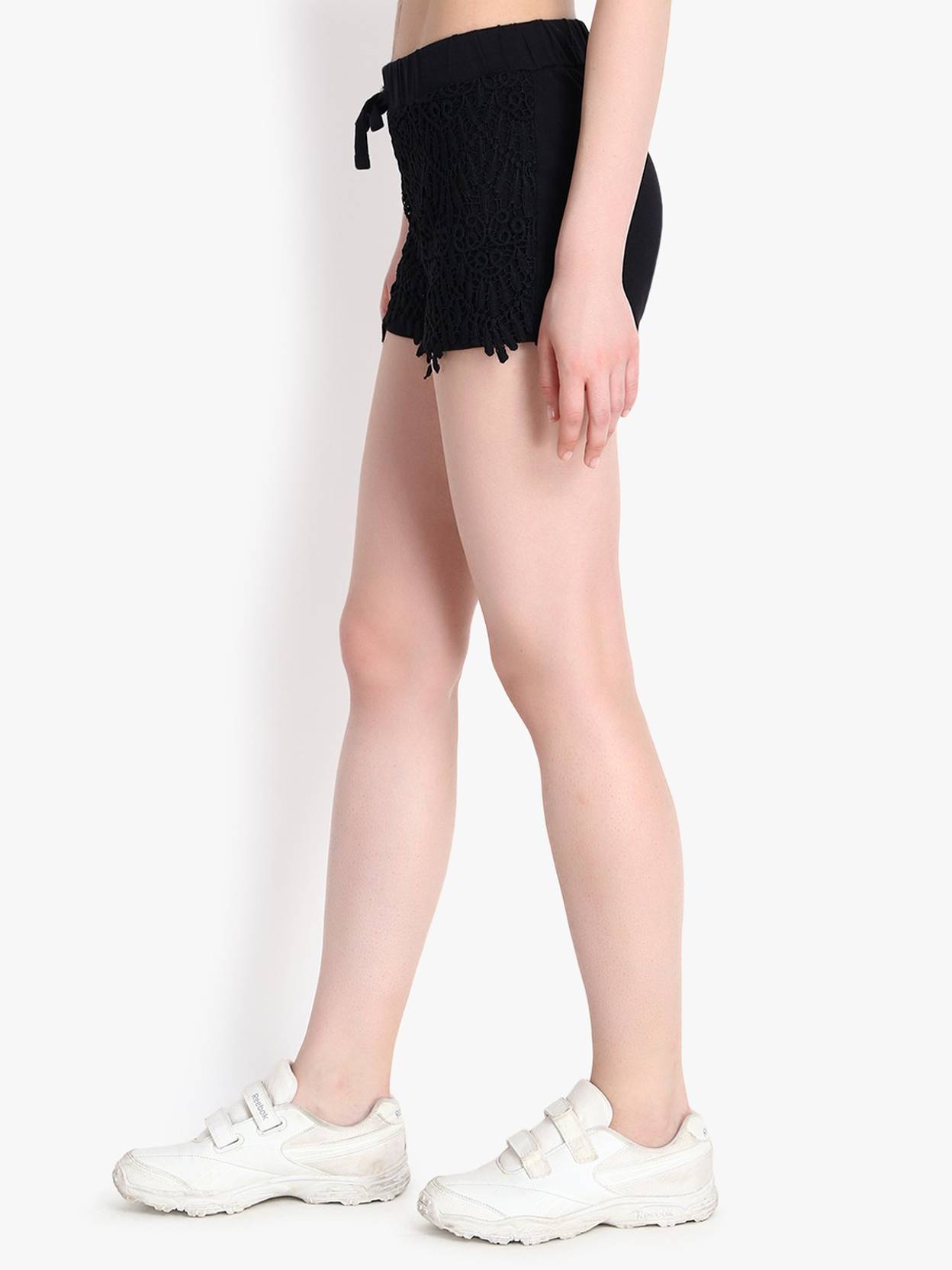 KOTTY  Self Design Women Black Regular Shorts