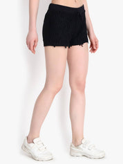 KOTTY  Self Design Women Black Regular Shorts