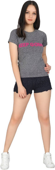 KOTTY  Self Design Women Black Regular Shorts Special price