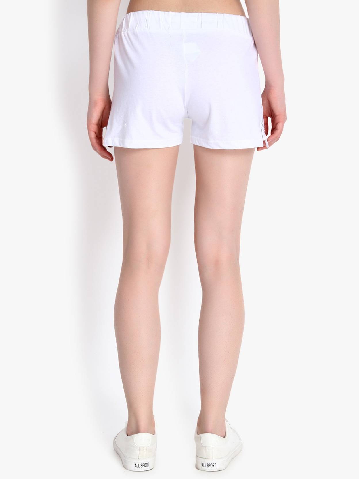 KOTTY  Self Design Women White Regular Shorts