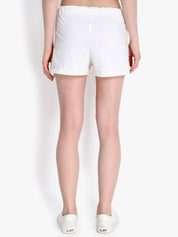 KOTTY  Self Design Women White Regular Shorts