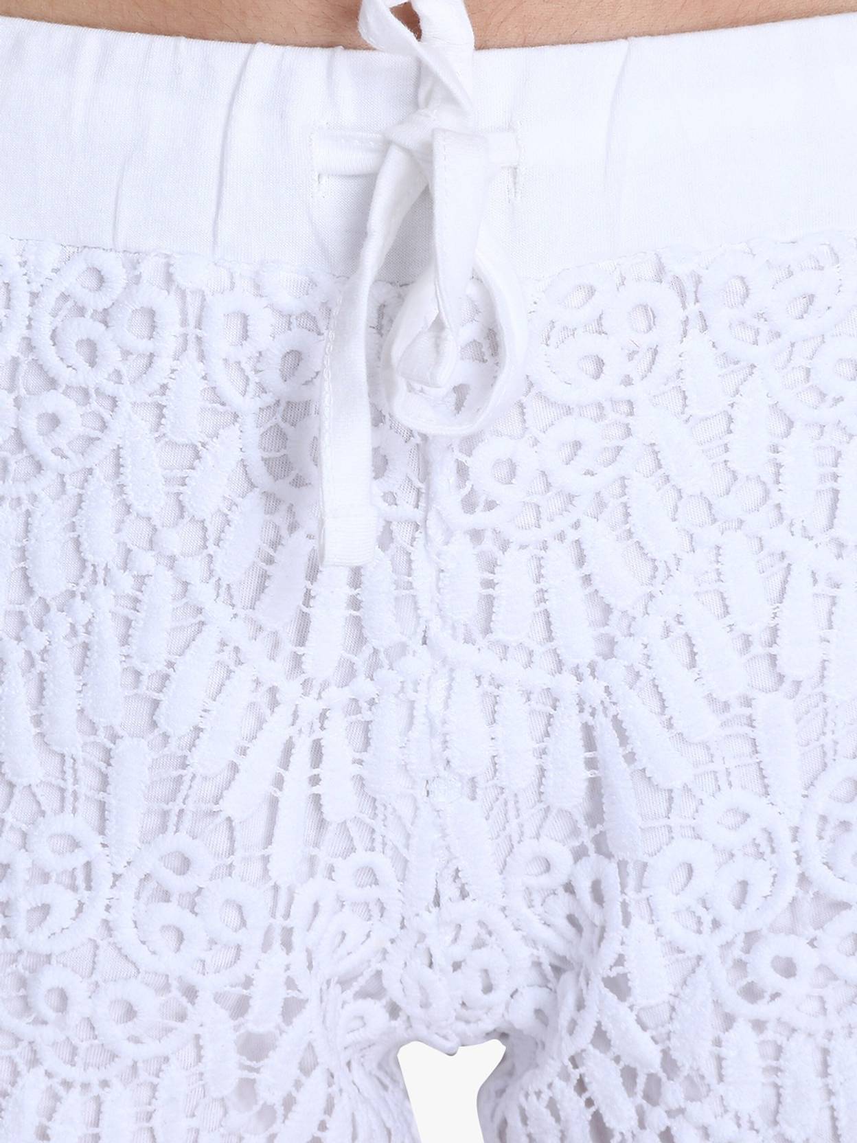 KOTTY  Self Design Women White Regular Shorts