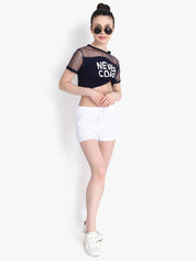 KOTTY  Self Design Women White Regular Shorts