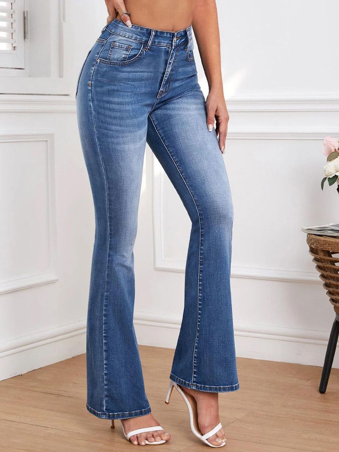 Kotty Women Bootcut High-Rise Cotton Stretchable Jeans