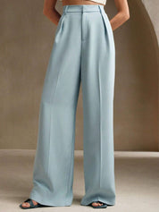 Kotty Women Relaxed Straight Leg High-Rise Pleated Wide Leg Trousers