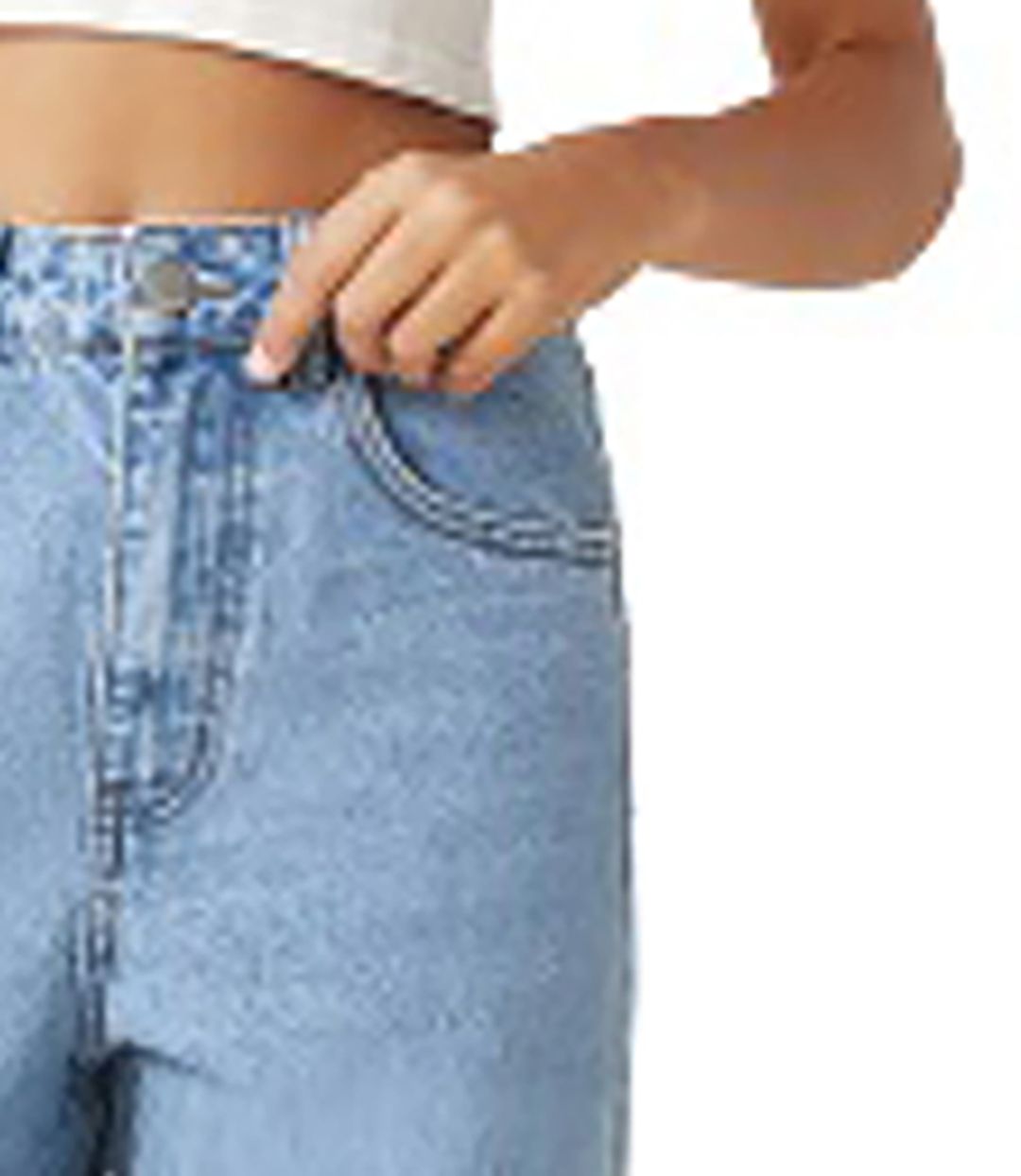 Kotty Women Jean Straight Fit High-Rise Low Distress Light Fade Stretchable Jeans